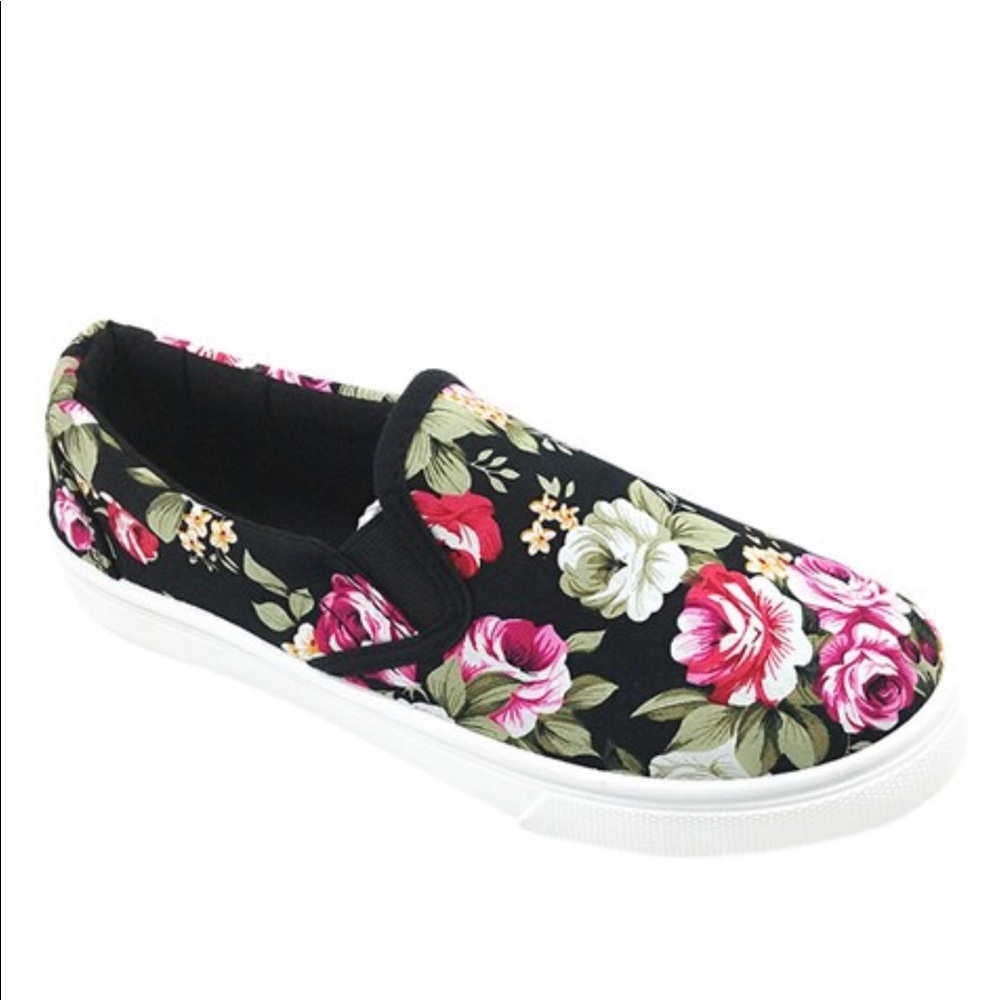Floral Slip-on Tennis Shoes-New...Price is firm